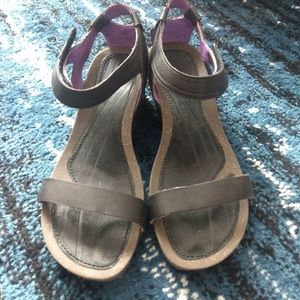Teva Strappy Leather Wedge Sandals